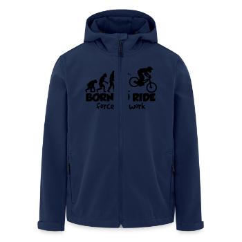 mtb downhill born to ride forced to work - Men’s Recycled Softshell Jacket by Stanley/Stella - navy - Front - AI Model Male 185 light (185cm)