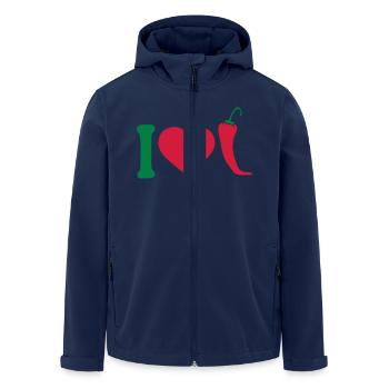 J'aime le piment piment Peperoni Herz Logo - Veste softshell homme en polyester recyclé Stanley/Stella - marine - Devant - AI Model Male 185 light (185cm)