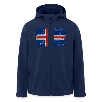 Iceland Vintage Flag - Recycelte Männer Softshell-Jacke von Stanley/Stella - Navy - Vorne - AI Model Male 185 light (185cm)