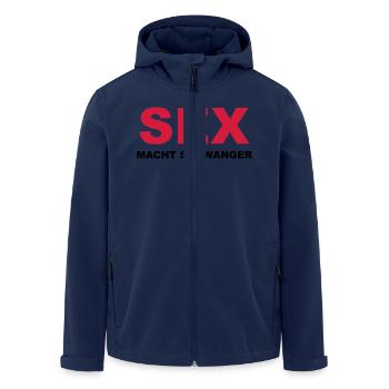 Sex macht schwanger - Recycelte Männer Softshell-Jacke von Stanley/Stella - Navy - Vorne - AI Model Male 185 light (185cm)