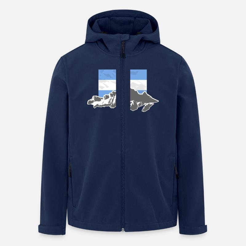 Argentina - Mountains & Flag - Veste softshell homme en polyester recyclé Stanley/Stella - marine