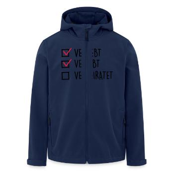 Verliebt verlobt verheiratet - Recycelte Männer Softshell-Jacke von Stanley/Stella - Navy - Vorne - AI Model Male 185 light (185cm)