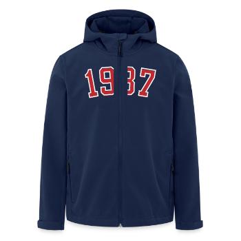 Sport year of birth 1937 - Men’s Recycled Softshell Jacket by Stanley/Stella - navy - Front - AI Model Male 185 light (185cm)