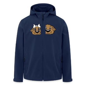 2 Hunde Team Zwei Freunde Liebe Pärchen Verliebt - Recycelte Männer Softshell-Jacke von Stanley/Stella - Navy - Vorne - AI Model Male 185 light (185cm)