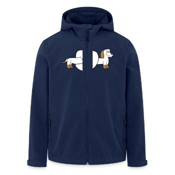 Hund Dackel Brezel Form Knoten Langer Körper Comic - Recycelte Männer Softshell-Jacke von Stanley/Stella - Navy - Vorne - AI Model Male 185 light (185cm)