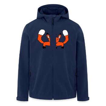 2 Foxes Couple In Love Two Friends Love Team Cute - Men’s Recycled Softshell Jacket by Stanley/Stella - navy - Front - AI Model Male 185 light (185cm)