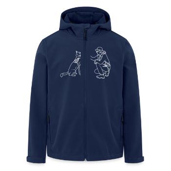 Hund High Five - Recycelte Männer Softshell-Jacke von Stanley/Stella - Navy - Vorne - AI Model Male 185 light (185cm)