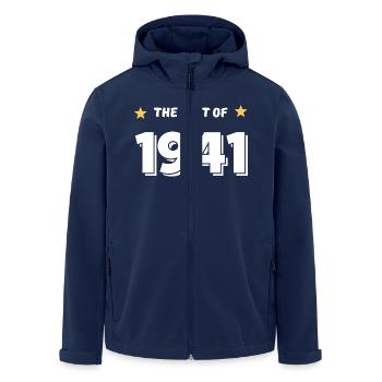 Best of 1941 - Men’s Recycled Softshell Jacket by Stanley/Stella - navy - Front - AI Model Male 185 light (185cm)