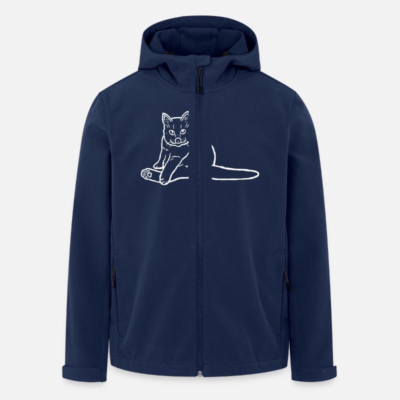 Funny Cat Meme - Cat butt - Men’s Recycled Softshell Jacket by Stanley/Stella - navy