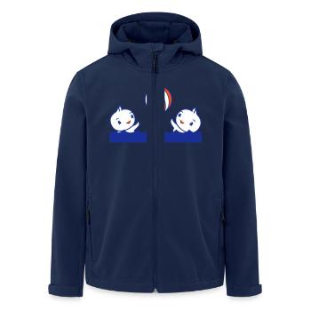 2 Enten Ball spielen Schwimmbad Wasser Meer Urlaub - Recycelte Männer Softshell-Jacke von Stanley/Stella - Navy - Vorne - AI Model Male 185 light (185cm)