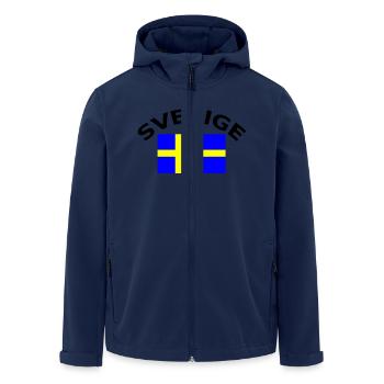 Sverige, la Suède, la Suède, drapeau, drapeau - Veste softshell homme en polyester recyclé Stanley/Stella - marine - Devant - AI Model Male 185 light (185cm)