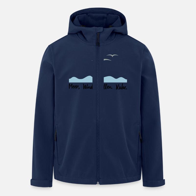 Meer, Wind, Wellen. Ruhe. - Recycelte Männer Softshell-Jacke von Stanley/Stella - Navy