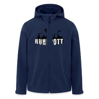 Ruhrpott Skyline - Recycelte Männer Softshell-Jacke von Stanley/Stella - Navy - Vorne - AI Model Male 185 light (185cm)