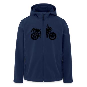 Motorrad - Recycelte Männer Softshell-Jacke von Stanley/Stella - Navy - Vorne - AI Model Male 185 light (185cm)