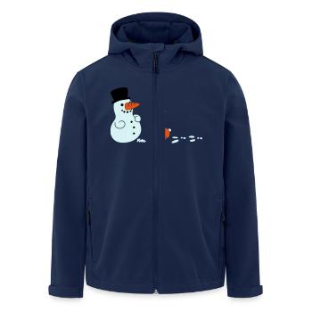 Schneemann und Hase mit Spuren - Recycelte Männer Softshell-Jacke von Stanley/Stella - Navy - Vorne - AI Model Male 185 light (185cm)