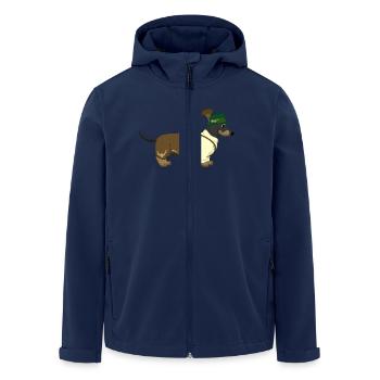 Dachshund Bavaria - Men’s Recycled Softshell Jacket by Stanley/Stella - navy - Front - AI Model Male 185 light (185cm)