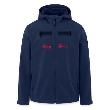 enjoy the silence - Recycelte Männer Softshell-Jacke von Stanley/Stella - Navy - Vorne - AI Model Male 185 light (185cm)