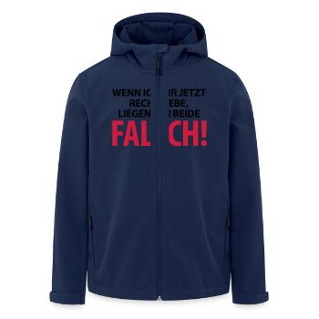 If I agree with you, we are both wrong! - Men’s Recycled Softshell Jacket by Stanley/Stella - navy - Front - AI Model Male 185 light (185cm)
