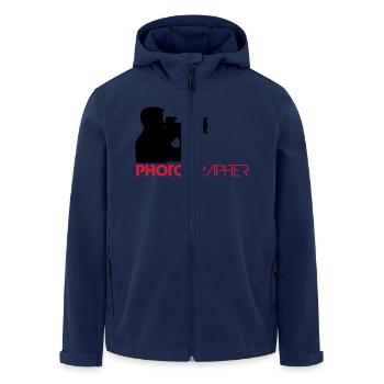 Photographer Text Logo Design - Recycelte Männer Softshell-Jacke von Stanley/Stella - Navy - Vorne - AI Model Male 185 light (185cm)