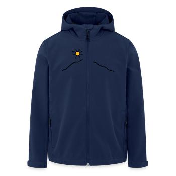 Berge und Sonne - V2 - Recycelte Männer Softshell-Jacke von Stanley/Stella - Navy - Vorne - AI Model Male 185 light (185cm)