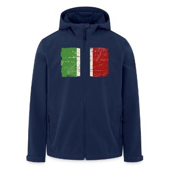 Italy Flag - Vintage Look - Men’s Recycled Softshell Jacket by Stanley/Stella - navy - Front - AI Model Male 185 light (185cm)