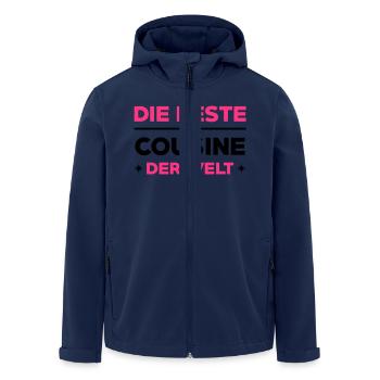 Cousin / Cousine / Vetter / Bruder / Tante / Onkel - Recycelte Männer Softshell-Jacke von Stanley/Stella - Navy - Vorne - AI Model Male 185 light (185cm)