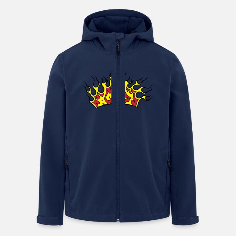Fire flames couronne - Veste softshell homme en polyester recyclé Stanley/Stella - marine