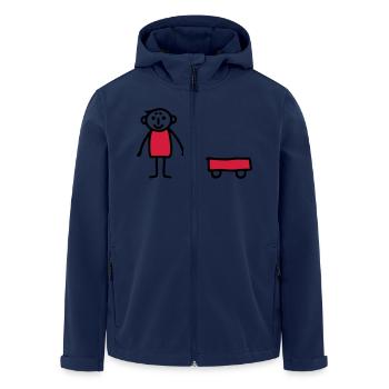 Junge mit Bollerwagen - V2 - Recycelte Männer Softshell-Jacke von Stanley/Stella - Navy - Vorne - AI Model Male 185 light (185cm)