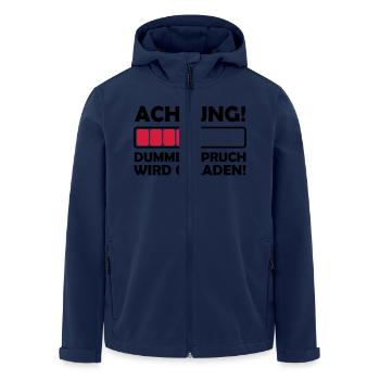 dummer_spruch_2 - Recycelte Männer Softshell-Jacke von Stanley/Stella - Navy - Vorne - AI Model Male 185 light (185cm)