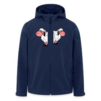Two Sheep Friends Team Crew Cute Little Baby Dear - Men’s Recycled Softshell Jacket by Stanley/Stella - navy - Front - AI Model Male 185 light (185cm)