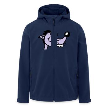 Hund Guckt Dumm Kerl Lustig Blöd Verrückt Komisch - Recycelte Männer Softshell-Jacke von Stanley/Stella - Navy - Vorne - AI Model Male 185 light (185cm)