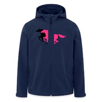 chevaux au galop - Veste softshell homme en polyester recyclé Stanley/Stella - marine - Devant - AI Model Male 185 light (185cm)
