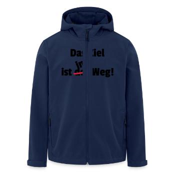 Das Ziel ist im der Weg Philosophie Motivation - Recycelte Männer Softshell-Jacke von Stanley/Stella - Navy - Vorne - AI Model Male 185 light (185cm)