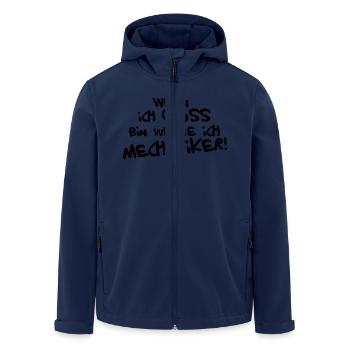 Ich werde Mechaniker! - Recycelte Männer Softshell-Jacke von Stanley/Stella - Navy - Vorne - AI Model Male 185 light (185cm)