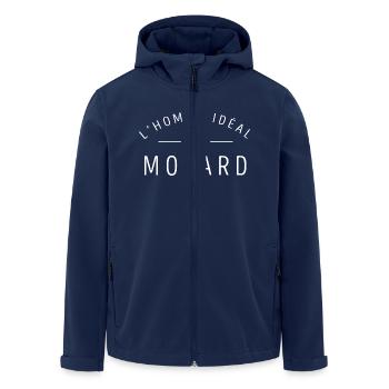 L'homme ideal est motard - Veste softshell homme en polyester recyclé Stanley/Stella - marine - Devant - AI Model Male 185 light (185cm)