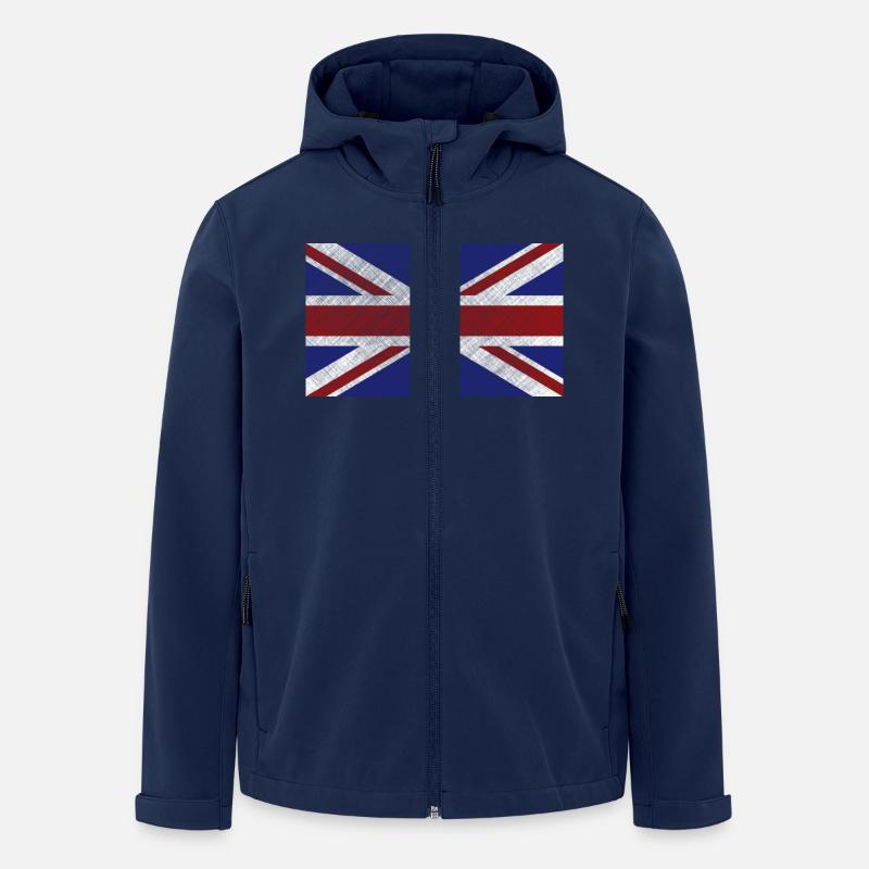 Grunge Union Jack-Flagge - Recycelte Männer Softshell-Jacke von Stanley/Stella - Navy