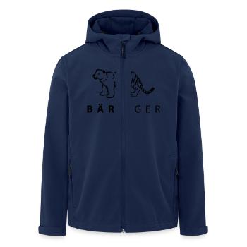 bearded - Men’s Recycled Softshell Jacket by Stanley/Stella - navy - Front - AI Model Male 185 light (185cm)