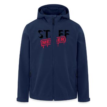 Staff Member Friends Team Staff Crew Logo - Men’s Recycled Softshell Jacket by Stanley/Stella - navy - Front - AI Model Male 185 light (185cm)
