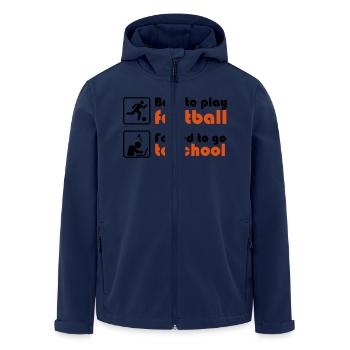Born to play football - forced to go to school - Recycelte Männer Softshell-Jacke von Stanley/Stella - Navy - Vorne - AI Model Male 185 light (185cm)