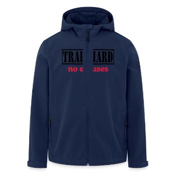 Train hard-no excuses - Recycelte Männer Softshell-Jacke von Stanley/Stella - Navy - Vorne - AI Model Male 185 light (185cm)