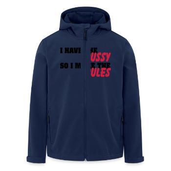 I have the Pussy, so I make the rules - Men’s Recycled Softshell Jacket by Stanley/Stella - navy - Front - AI Model Male 185 light (185cm)