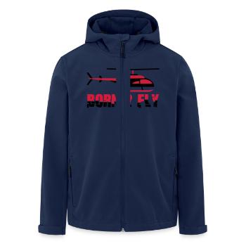 Born to Fly Cool Heli Design - Men’s Recycled Softshell Jacket by Stanley/Stella - navy - Front - AI Model Male 185 light (185cm)