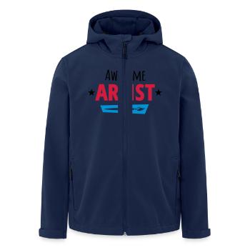 Artist - Men’s Recycled Softshell Jacket by Stanley/Stella - navy - Front - AI Model Male 185 light (185cm)