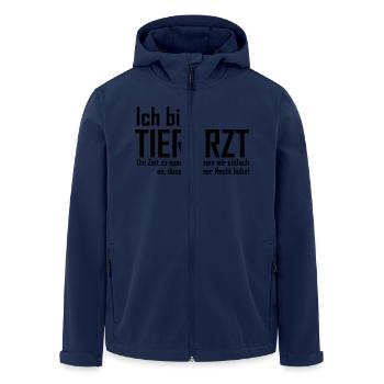 ich bin tierarzt - Recycelte Männer Softshell-Jacke von Stanley/Stella - Navy - Vorne - AI Model Male 185 light (185cm)