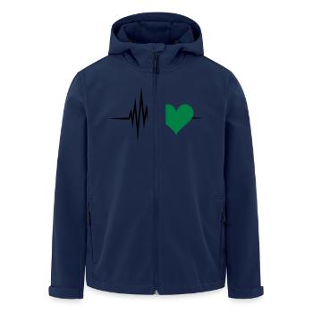 Puls Herz grün, vegan Frequenz, Natur, Bäume, Wald - Recycelte Männer Softshell-Jacke von Stanley/Stella - Navy - Vorne - AI Model Male 185 light (185cm)