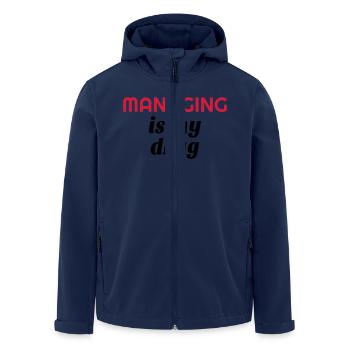 Manager Boss Chef Patron Work Job Society - Men’s Recycled Softshell Jacket by Stanley/Stella - navy - Front - AI Model Male 185 light (185cm)