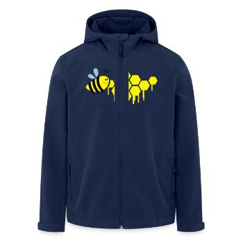 honigwaben_biene_02 - Recycelte Männer Softshell-Jacke von Stanley/Stella - Navy - Vorne - AI Model Male 185 light (185cm)