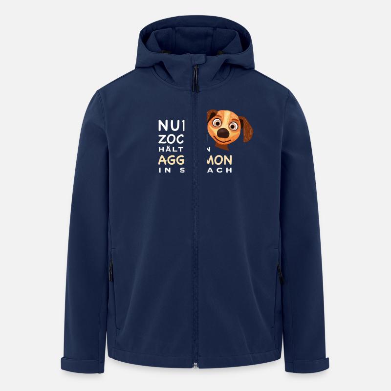 Lustiger Spruch, Zocken hält Aggromon in Schach - Recycelte Männer Softshell-Jacke von Stanley/Stella - Navy