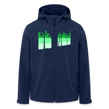 Palmen Insel Bäume Strand Urlaub Streifen Meer - Recycelte Männer Softshell-Jacke von Stanley/Stella - Navy - Vorne - AI Model Male 185 light (185cm)