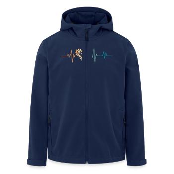 Retro Heartbeat Bacteria - Men’s Recycled Softshell Jacket by Stanley/Stella - navy - Front - AI Model Male 185 light (185cm)